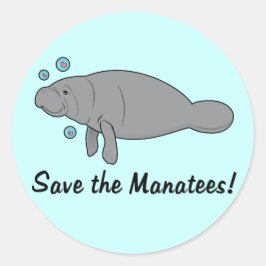 Spara till Manatees Runt Klistermärke