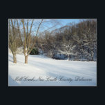 Spara till Mill Bäck Flood Plain Winter Vykort<br><div class="desc">Vinterlandskapet Mill Bäck i New Castle County,  nära Wilmington,  Delaware</div>
