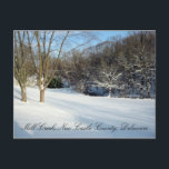 Spara till Mill Bäck Flood Plain Winter Vykort<br><div class="desc">Vinterlandskapet Mill Bäck i New Castle County,  nära Wilmington,  Delaware</div>