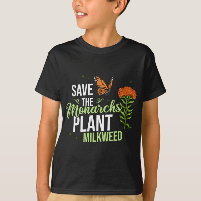 Spara till Monarch Butterfly Milkweed T Shirt (Framsida)