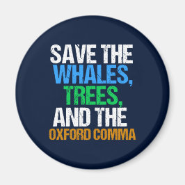 Spara till Oxford Comma Funny Magnet