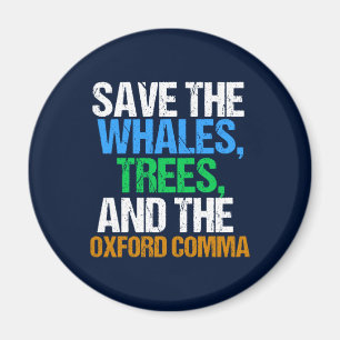 Spara till Oxford Comma Funny Magnet