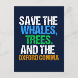 Spara till Oxford Comma Funny Vykort
