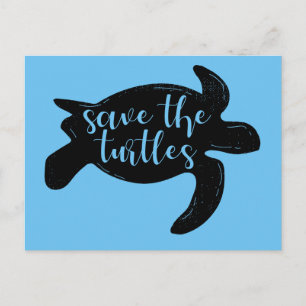 Spara till Turtles Cute Blue Animal Activist Vykort