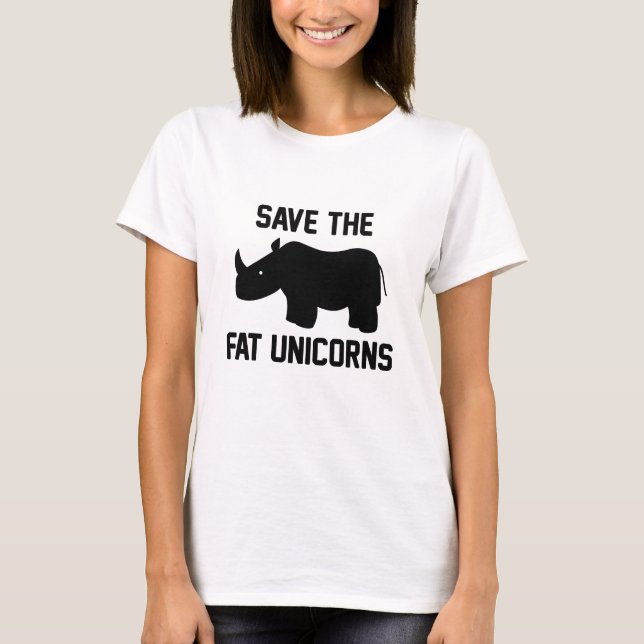 Spara Tjocken Unicorns T Shirt (Framsida)