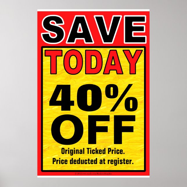 Spara Today Business Sign/poster mall Poster (Framsidan)