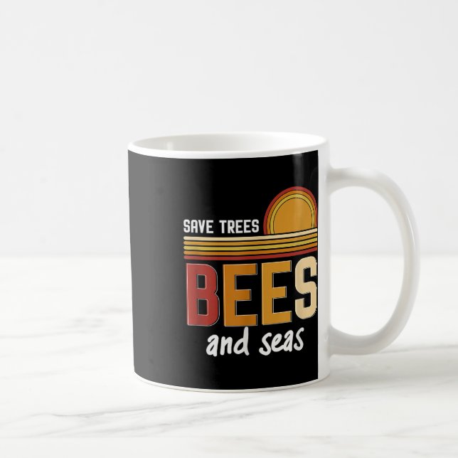 Spara Träd Bin Och Hav Miljöskydd  Kaffemugg (Höger)