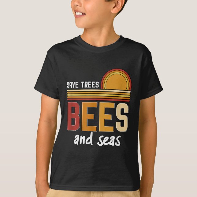 Spara Träd bin och havsskydd T Shirt (Framsida)