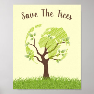 Spara Träd Ecology Environmental Eco Poster