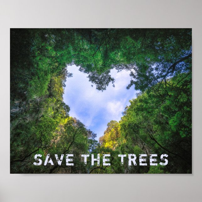 Spara Träd Forest Heart Landcape Eco Poster (Framsidan)