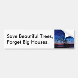 Spara träd Oaksoluppgång Bumper Sticker Bildekal
