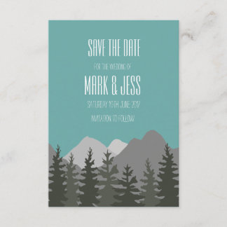 Spara Träd och berg för datumkortet Bröllop Spara Datumet