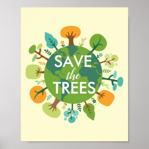 Spara: Träd planetens miljömiljö Poster