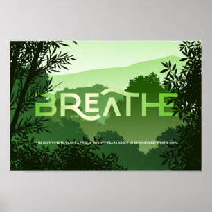 SPARA TRÄD Poster Breathe Shades of Grönt