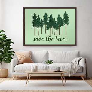 SPARA TRÄD skogskonst Poster