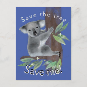 Spara träd till spara om träd huggkoala vykort
