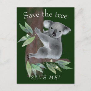 Spara träd till spara om träd huggkoala vykort
