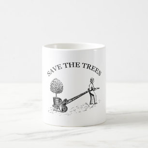 Spara Träd Vintage Illustration Mugg 2