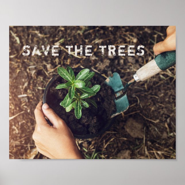 Spara Träden Trädplantering Miljö Poster (Framsidan)