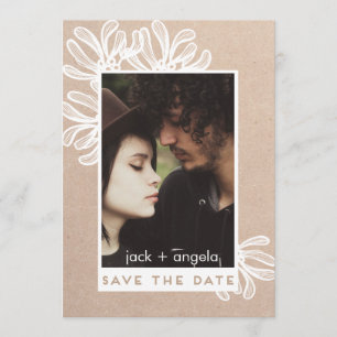 Spara Trendiget Date och Modern Photo Craft Card Datumet