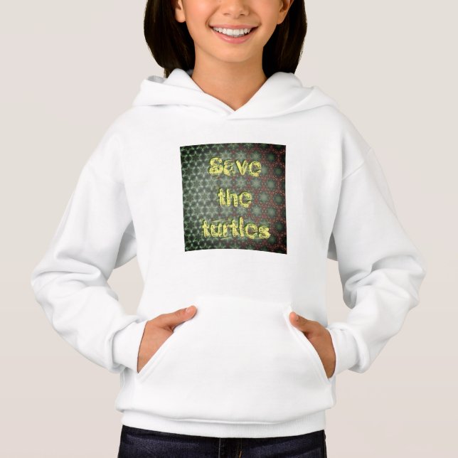 Spara Turtle Girls Hoodie T Shirt (Framsida)