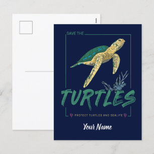 Spara Turtles för flicka som bara torterar kärlek Helg Vykort