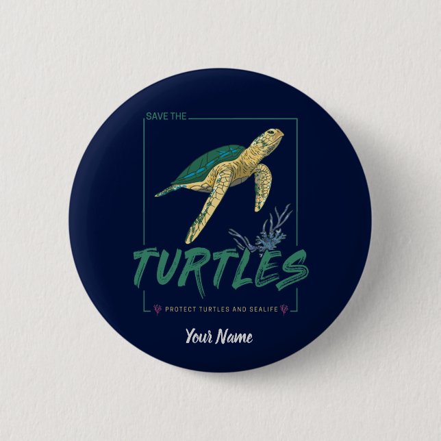 Spara Turtles för flicka som bara torterar kärlek Knapp (Framsida)