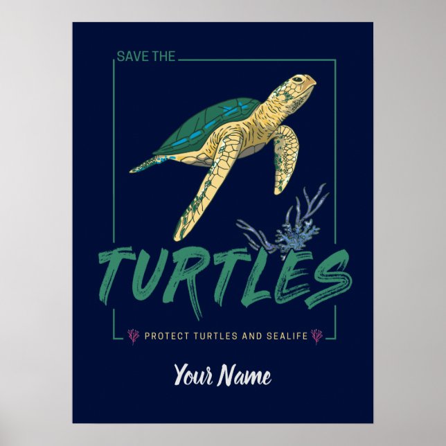 Spara Turtles för flicka som bara torterar kärlek Poster (Framsidan)