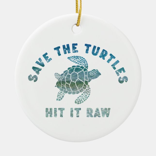 Spara Turtles Slå den Raw Julgransprydnad Keramik (Framsidan)