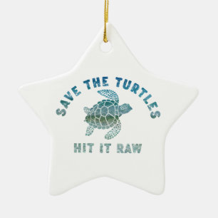 Spara Turtles Slå den Raw Julgransprydnad Keramik
