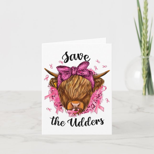 Spara Udders Breast Cancer Awareness Warrior Co. Kort (Framsida)