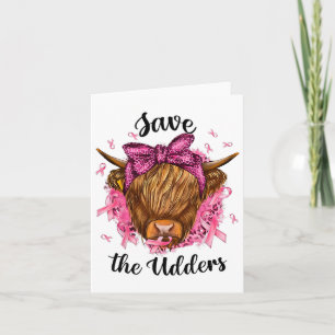 Spara Udders Breast Cancer Awareness Warrior Co. Kort