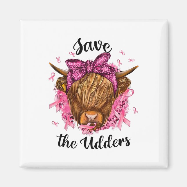 Spara Udders Breast Cancer Awareness Warrior Co. Magnet (Framsidan)