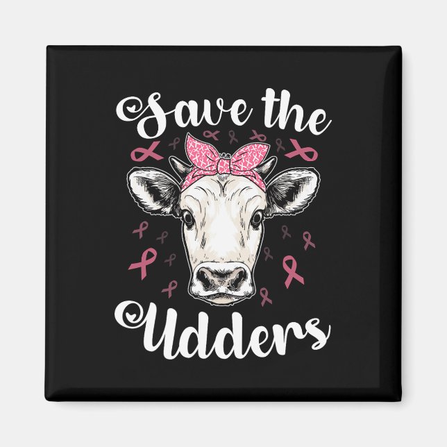 Spara Udders Cow Support Breast Cancer Awarenes Magnet (Framsidan)