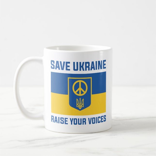 Spara Ukraina höjer era röster Kaffemugg (Vänster)