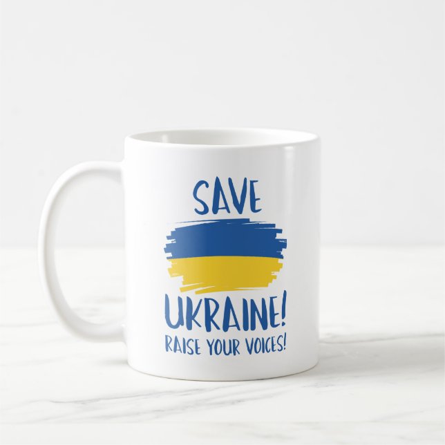 Spara Ukraina höjer era röster Kaffemugg (Vänster)