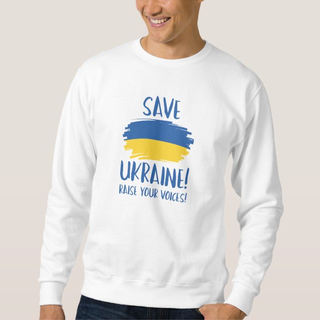 Spara Ukraina höjer era röster Lång Ärmad Tröja (Framsida)