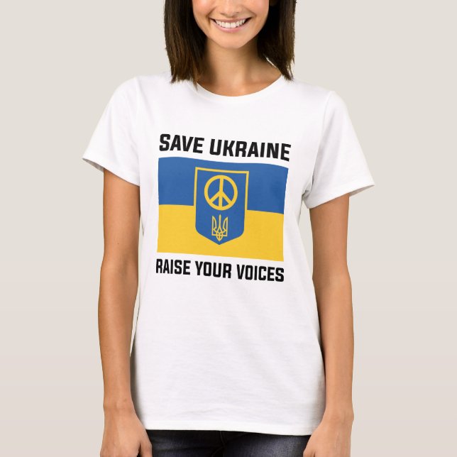 Spara Ukraina höjer era röster T Shirt (Framsida)