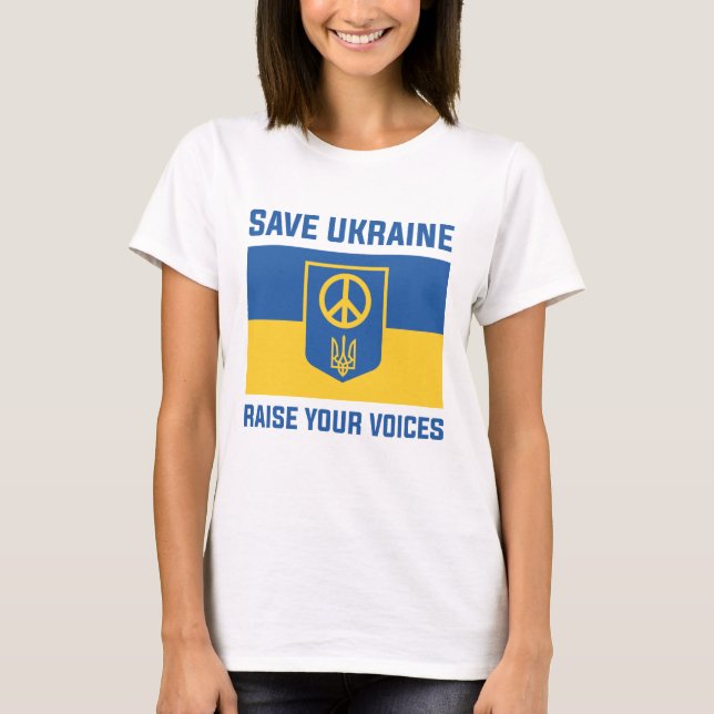 Spara Ukraina höjer era röster T Shirt (Framsida)