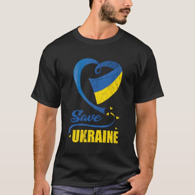 Spara Ukraina - jag står för Ukrainas stöd Ukraina T Shirt (Framsida)