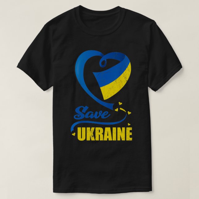 Spara Ukraina - jag står för Ukrainas stöd Ukraina T Shirt (Design framsida)