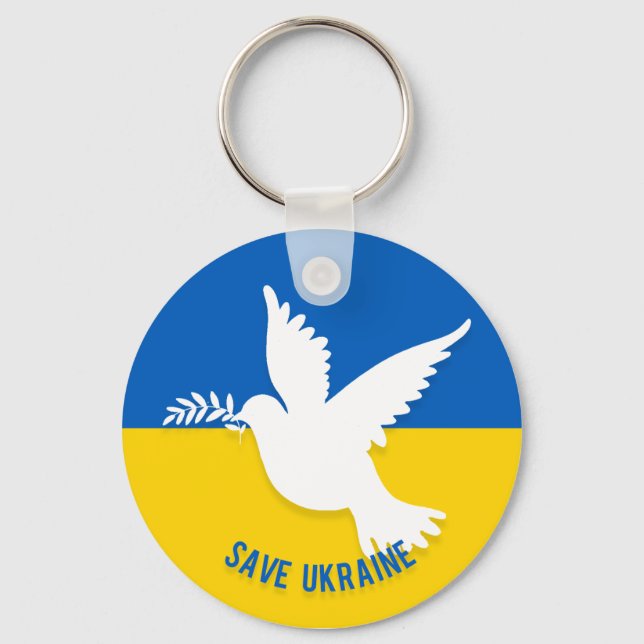 Spara Ukraina Keychain Nyckelring (Framsida)