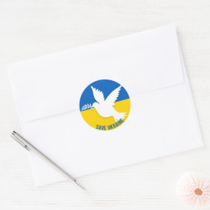 Spara Ukraina Round Sticker Runt Klistermärke