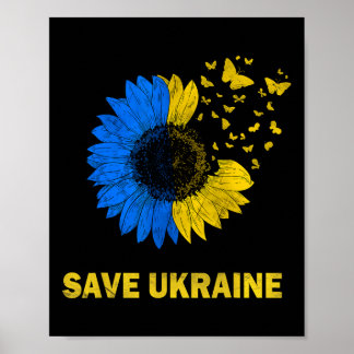 Spara Ukraina Solros Fjärilar Jag Står Med Uk Poster