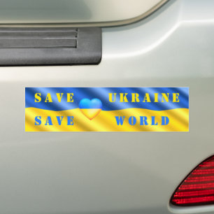 Spara Ukraina - Spara World - Help - Freedom - Pea Bildekal