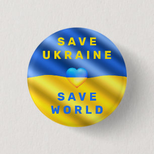 Spara Ukraina - Spara World - Peace - Freedom Knapp