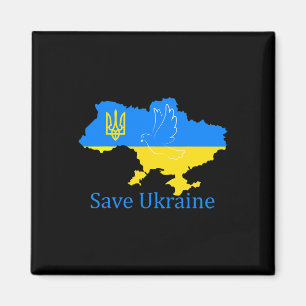 Spara Ukraina Stöd Dove Fred Ukrainsk Kartrock Magnet