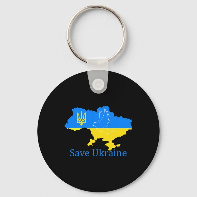 Spara Ukraina Stöd Dove Fred Ukrainsk Kartrock Nyckelring (Framsida)