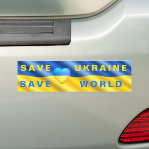 Spara Ukraina Support Bumper Sticker Spara World Bildekal