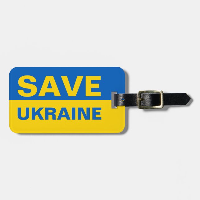 Spara Ukraina Ukrainas Flagga Bagagebricka (Horisontell Framsida)